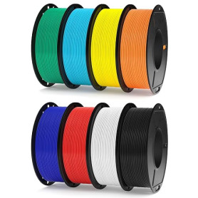 ELEGOO Pack de 8 Bobines de Filament PLA+ 8 Couleurs 8 * 250g 1,75mm | Précision Dimensionnelle +/- 0,02mm, 8 Bobines de 250g, M