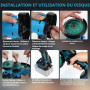 Meuleuse d'angle sans fil pour Makita 18V, Mini meuleuse d'angle sans balais 18000 tr/min 100mm Petit outil de découpe avec 4 di