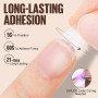 TOMICCA 4 en 1 Colle Faux Ongles Extra Forte 15ml | Gummy Base Pose Americaine et, Pose Américaine Ongles Capsules, UV/LED Longu