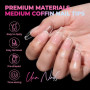 UNA GELLA Capsule Americaine Ongle Ballerina Medium, 510 pcs 15 Tailles, Capsules Ongles Gel Pré-Buffées Sans Limage, Faux Ongle