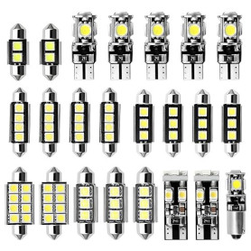 Maptrees 23pcs Kit Ampoule LED Voiture Intérieur Blanc Xénon 6000K – T10 W5W & C5W 31/36/39/42mm, Éclairage Plafonnier, Coffre,