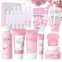 26 Pièces Sakura Ensemble de Soins de la Peau,Sakura Kit de Soin du Visage | avec Nettoyant pour le Visage/Tonique/Essence/Appar
