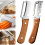 Éplucheurs Multifonctionnels pour la Cuisine, éplucheur Avec Manche en Bois, Acier Inoxydable, Résistant Éplucheur Multifonction