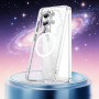 IMEIKONST Coque pour Samsung Galaxy S26 Ultra Pailletée Argenté JXSF | Compatible avec MagSafe, Étui Dos Transparent Magnétique,