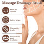Set de 2 Brosses Lymphatiques Visage - Designs doré et léopard pour un teint éclatant, outil de massage pour le drainage lymphat