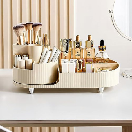 Cinnani Multifonctionnel Organisateur Maquillage, 360 Degrés Organisateur Maquillage Rotatif, Organizer Présentoir Cosmétique ro