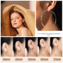 grandes boucles d'oreilles créoles en acier inoxydable, 5 Pairs Boucles d'Oreilles Femme Acier Inoxydable Creoles Argent Boucles