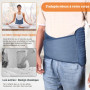 Coussin Chauffant Lombaire Electrique 126x30cm Ceinture Chauffante Bleu | 6 Modes Chauffage, 4 RéGlages Minuterie Chauffage Rapi