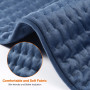 Coussin Chauffant Lombaire Electrique 126x30cm Ceinture Chauffante Bleu | 6 Modes Chauffage, 4 RéGlages Minuterie Chauffage Rapi