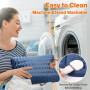 Coussin Chauffant Lombaire Electrique 126x30cm Ceinture Chauffante Bleu | 6 Modes Chauffage, 4 RéGlages Minuterie Chauffage Rapi