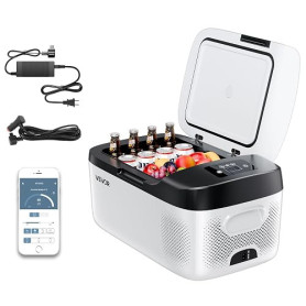 VEVOR Glacière Électrique à Compression de Voiture 15 L, Réfrigérateur Portable -20 °C à 20 °C, Mini Frigo Auto pour Camping Voy