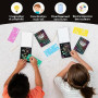 BONNYCO Carte a Gratter Enfant 16 Sets Cadeau Anniversaire Enfants Invites | Carnet, Pochoir et Stylet en Bois Inclus. Jouet Pin