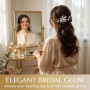 Peigne à Cheveux pour Mariée avec Fleurs et Perles, Or Bijoux Cheveux, Accessoire Cheveux Mariage, Fleurs de Mariage Feuilles Vi
