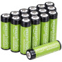 Amazon Basics Lot de 16 piles rechargeables AA NiMH, 2 000 mAh, 1,2 V, rechargeables jusqu'à 1 000 fois, préchargées