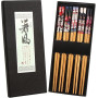 DERAYEE Baguettes Japonaises, Baguette Chinoise en Bambou - 5 Paires | Réutilisables, Durable, Avec Chats Chanceux, Pour Sushi C