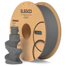 ELEGOO Filament PLA Rempli de Pierre 1,75mm Gris Ciment Marbré 1KG | Effet Pierre pour Imprimante 3D FDM, Précision Dimensionnel