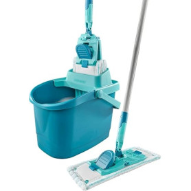Leifheit Set Complet Balai Serpillière Seau essoreur Power Clean M | Technologie CleanBlade avec housse Micro Duo, essorage par