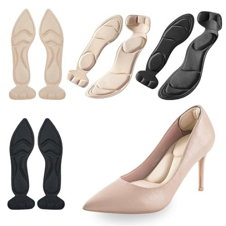 4 Paires Semelles Chaussures, Talons Semelles Autocollantes Antidérapants | 8 pièces, semelle chaussure Trop Grande, semelles po