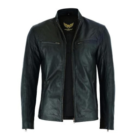 Leatherick Chaquetas de motociclista de piel de cordero premium para hombre - chaquetas de motociclista de cuero estilo café rac