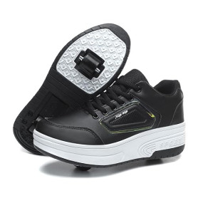 LYBANG Enfants Chaussures à roulettes de Multisports Outdoor Gymnastique Sneaker Automatiques Rétractables Skateboard Baskets Ga