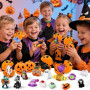 Conalaa Cadeaux Halloween Enfants, 24 Boîtes, 12 Citrouille & 12 Squishies | Mini Blocs Construction avec Fantômes, Décoration C