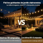 LaPitio Guirlande Lumineuse Exterieure Solaire 30M, 50+2 Ampoules étanches | Chargement Solaire ou USB, 3 Modes, Guirlande Guing