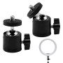 2 Pièces Mini Rotule Photo en Métal avec 1/4" Rotule de Fixation | Pivotante 360° Mini Tête Sphérique Charge Max 2kg pour Appare