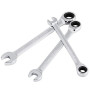 Clés à cliquet en chrome vanadium à tête fixe, Lot de 12 | Mécanisme 72 dents retour 5°, couverture 8-19mm, outil de serrage pou