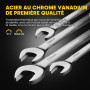 Enventor Jeu de Clés à Cliquet 14 Pièces, Tête Flexible 180°, 6–19 mm | 90 Dents, Angle de Travail 4°, Acier Cr-V avec Revêtemen