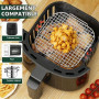 PETHREE Grille Air Fryer Stackable, 2Pcs Inox 304, Accessoires Airfryer Carrés pour Philips 6,2/7,2L, Ninja 6.2L AF180EU, Cosori