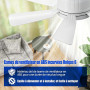 OKSANO Ventilateur de plafond avec lumière et télécommande,Grain de bois blanc petite lumière de ventilateur de 45cm avec ampoul