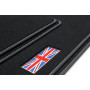 teileplus24 504 Tapis de Sol Exclusif avec Logo Union Jack pour Mini 3 3-Portes F56 2014-2024 Coutures décoratives