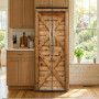 arricraft 2pcs Trompe L'oeil Décorative Sticker de Porte, Vintage en Bois | 200x80cm Autocollants Artistiques de Réfrigérateur P
