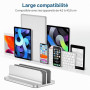 OMOTON [Version Mise à Jour Double Support Vertical pour Ordinateur Portable, Double Support pour Ordinateur Portable avec Stati