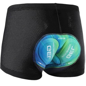 ASTRYON Short Cycliste Homme VTT Rembourré avec Coussin Gel 5D, Résistant aux Chocs, Élastique, Respirant, Séchage Rapide