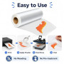 Ticfox Rouleau de Feuilles de Transfert DTF, 33 cm x 100 m Papier Transfert Pet Mat Pré-Traité, Papier de Transfert Transparent