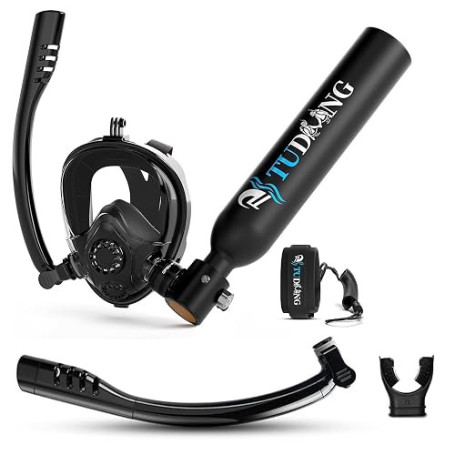TUDIVING - Ensemble de Bouteilles de plongée sous-Marine de 0,5 L, Mini Bouteille d'oxygène avec compresseur, kit de plongée Por