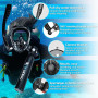 TUDIVING - Ensemble de Bouteilles de plongée sous-Marine de 0,5 L, Mini Bouteille d'oxygène avec compresseur, kit de plongée Por