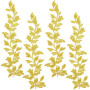 GORGECRAFT 4pcs Tissu en Dentelle de Vigne Brodé Patchs à Coudre Feuilles d'or Garniture Applique en Dentelle pour Femmes Bricol