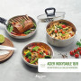 Qdesign - Batterie de Cuisine à Induction 10 Pièces - Set de 3 Casseroles, 3 Poêles et 3 Couvercles Passoires avec Poignée Amovi