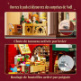Lumibricks Vie de Ville Pub de Noël, Construction Modulaire avec Lumières LED Dynamiques, Musique de Noël et Audio Personnalisé,