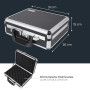 HMF 14401-02 Valise a Pistolet en Aluminium avec Serrure à Combinaison | 31 x 26 x 11 cm | Noir