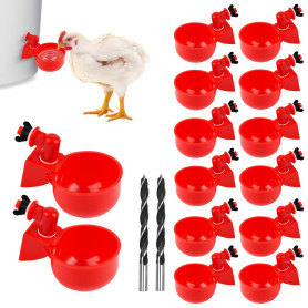 Dengthrive 14 Pcs Abreuvoir Automatique Poule Abreuvoir Poules 2 Forets | Distributeur Eau Poule Étanche Abreuvoir Poules Automa
