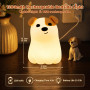 Gemmac Chiot Veilleuse Enfant, 1200mAh 7 Couleurs Lampe avec Minuterie | 3 Niveaux Luminosité, USB Rechargeable, Silicone Lampe 