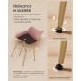 SONGMICS Ensemble de 6 Chaises de Salle à Manger, Velours, Rose Bonbon | Chaise Confortable avec Accoudoirs, Pieds en Métal Or P