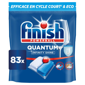 Finish Quantum Infinity Shine Pastilles Lave-Vaisselle, Elimine Les Taches Tenaces, 83 Capsules