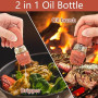 2pcs 180ML Bouteille d'huile avec pinceau distributeur huile pinceau | 2 en 1 bouteille huile avec brosse en silicone distribute