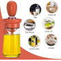 2pcs 180ML Bouteille d'huile avec pinceau distributeur huile pinceau | 2 en 1 bouteille huile avec brosse en silicone distribute