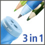 STABILO EASYsharpener- Taille crayon ergonomique - avec réservoir - blister x 1 - bleu - Droitier