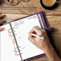 Recharge Agenda Semainier 2027 Format A5 à 6 Anneaux, Planificateur Hebdomadaire et Mensuel, 1 Semaine sur 2 Pages avec Onglets,